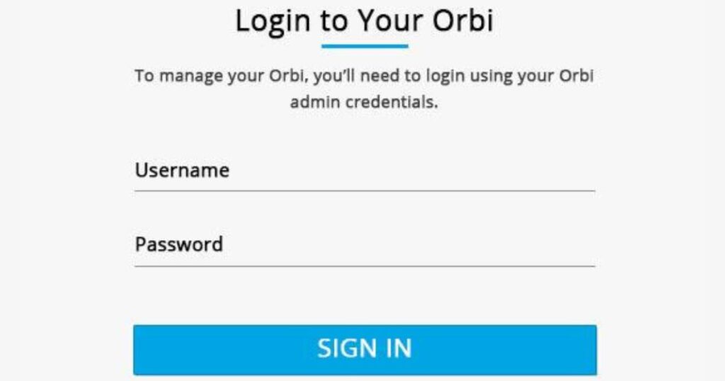 reset orbi admin password